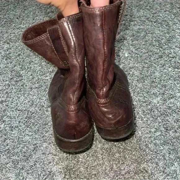 Frye Dark Brown Anna Shortie Boots Pull-on Short Booties Sz 8.5M - Picture 6 of 9